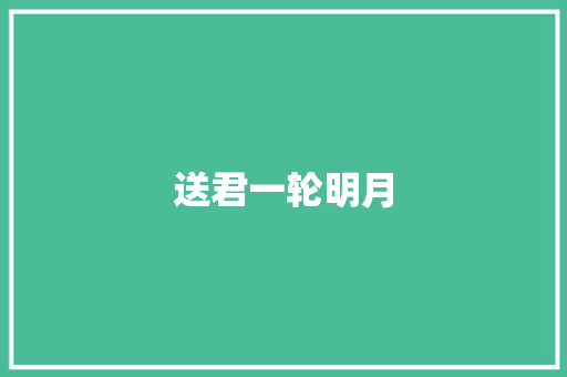 送君一轮明月
