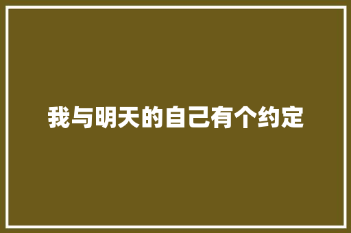 我与明天的自己有个约定