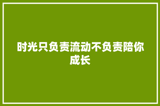 时光只负责流动不负责陪你成长