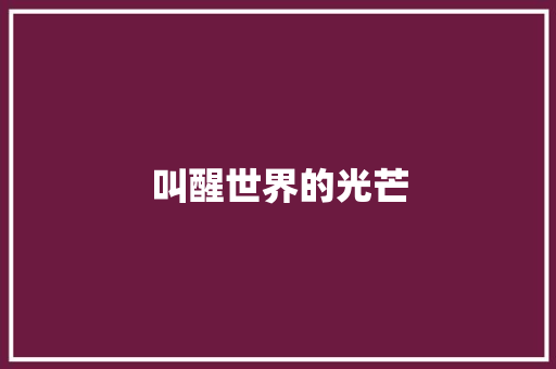 叫醒世界的光芒