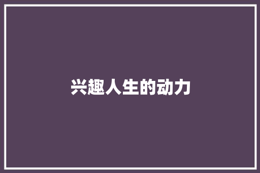 兴趣人生的动力
