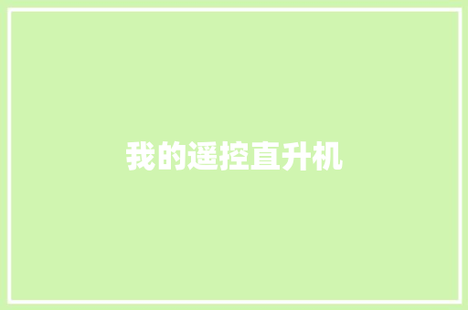 我的遥控直升机
