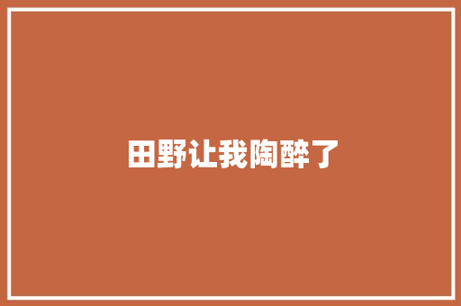 田野让我陶醉了