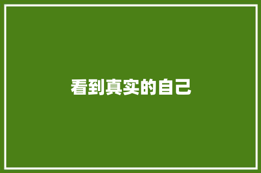 看到真实的自己