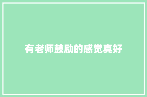 有老师鼓励的感觉真好