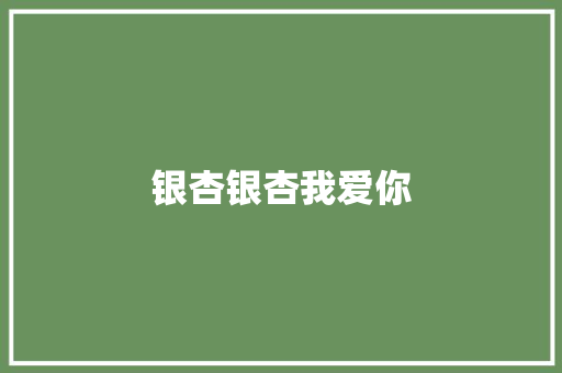 银杏银杏我爱你