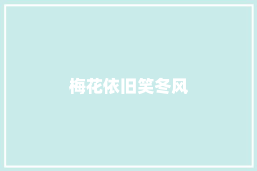 梅花依旧笑冬风