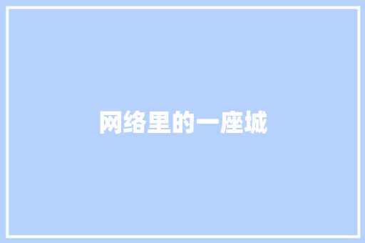 网络里的一座城