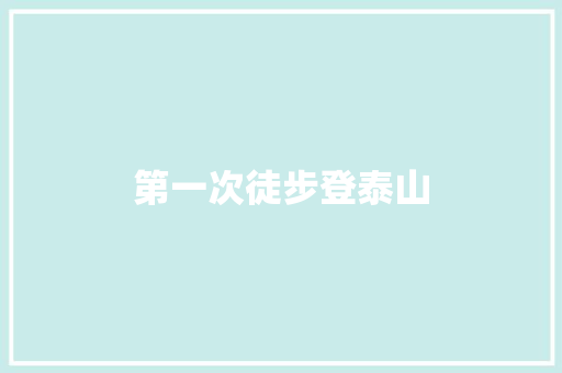 第一次徒步登泰山