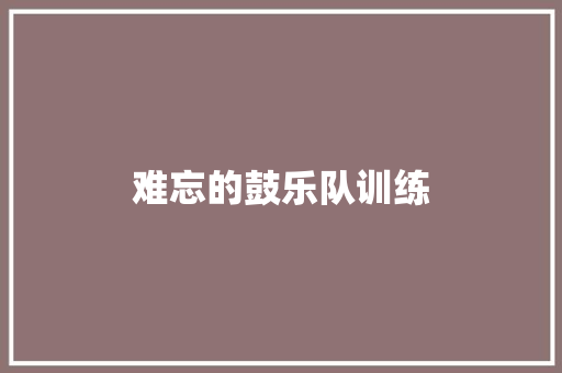 难忘的鼓乐队训练