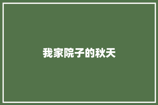 我家院子的秋天
