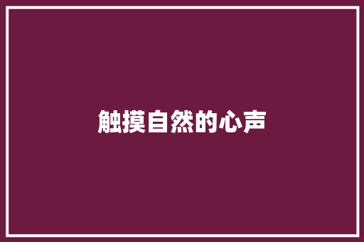 触摸自然的心声