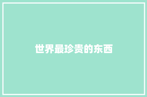 世界最珍贵的东西