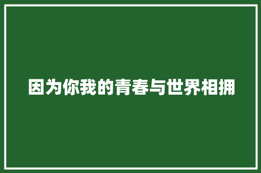 因为你我的青春与世界相拥