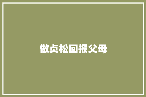 做贞松回报父母