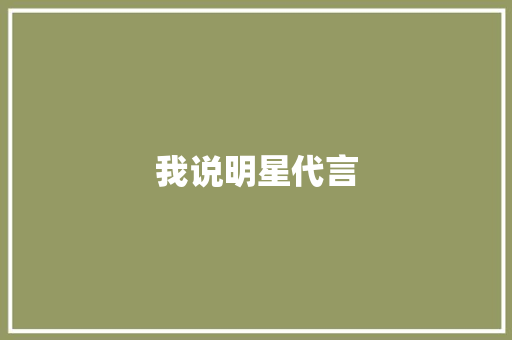 我说明星代言