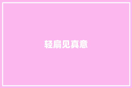 轻扇见真意