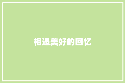 相遇美好的回忆