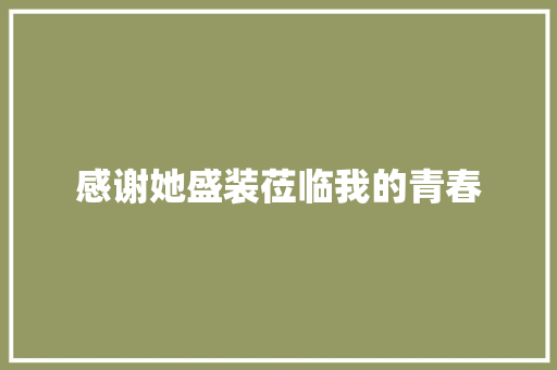 感谢她盛装莅临我的青春