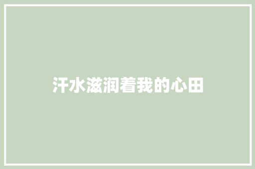 汗水滋润着我的心田