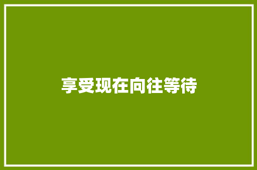 享受现在向往等待