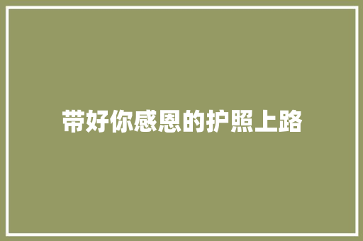 带好你感恩的护照上路