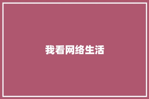 我看网络生活