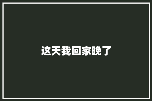 这天我回家晚了