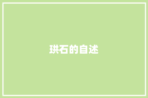 珙石的自述