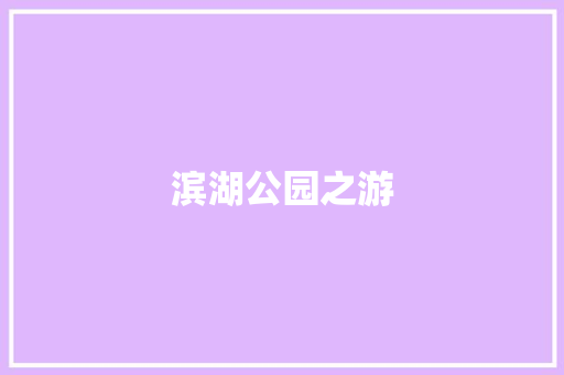滨湖公园之游