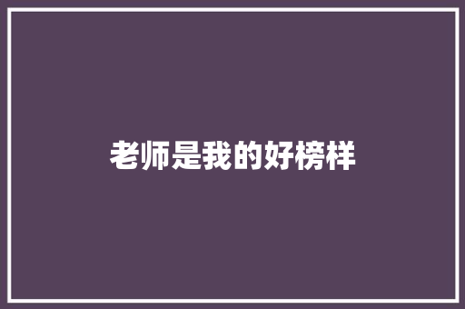 老师是我的好榜样