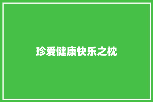 珍爱健康快乐之枕