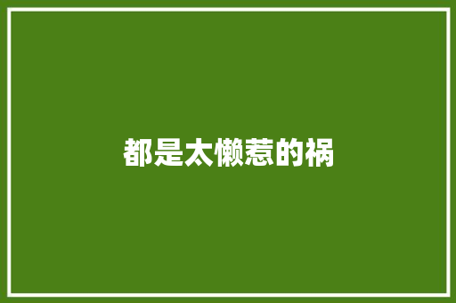 都是太懒惹的祸