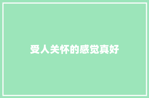 受人关怀的感觉真好
