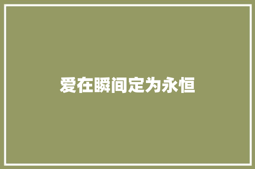 爱在瞬间定为永恒
