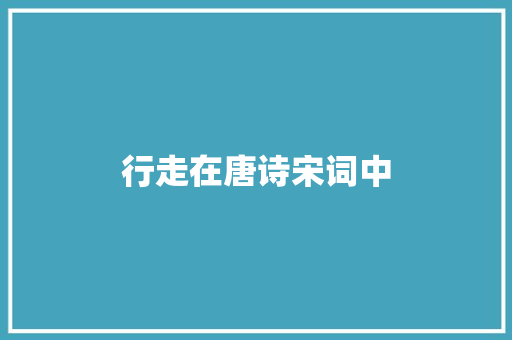 行走在唐诗宋词中