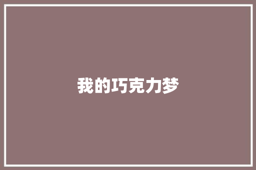 我的巧克力梦