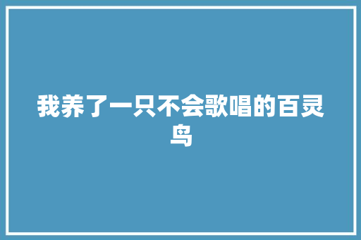 我养了一只不会歌唱的百灵鸟