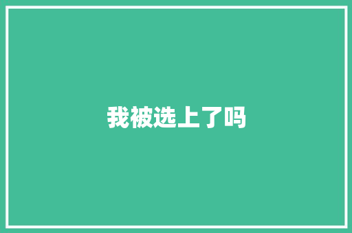我被选上了吗