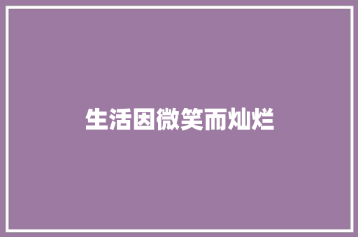 生活因微笑而灿烂