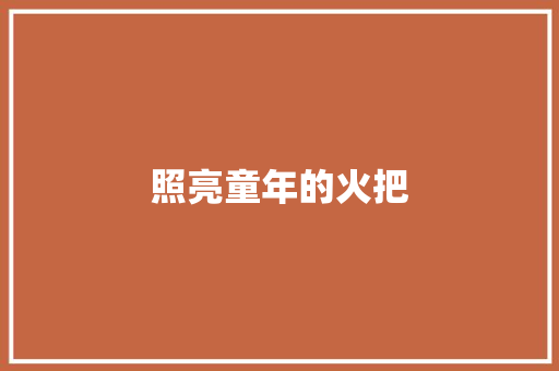 照亮童年的火把