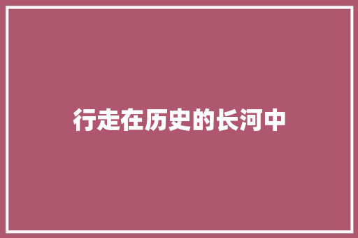 行走在历史的长河中