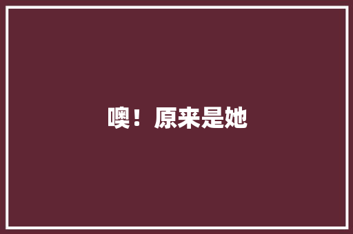 噢！原来是她