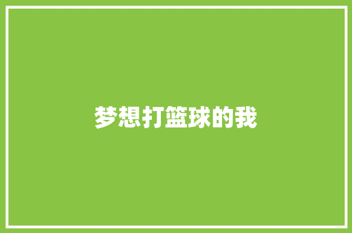 梦想打篮球的我