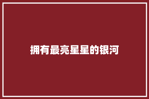 拥有最亮星星的银河