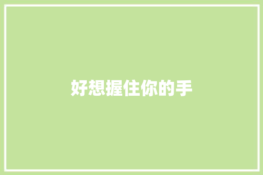 好想握住你的手