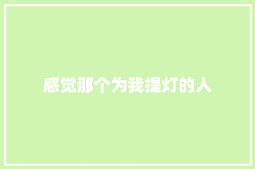 感觉那个为我提灯的人