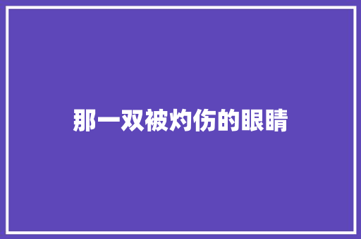 那一双被灼伤的眼睛