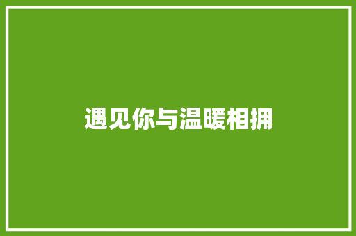 遇见你与温暖相拥