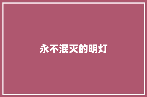 永不泯灭的明灯